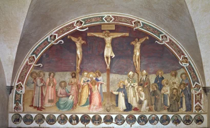 The Crucifixion, with SS. Cosmas, Damian, Francis and Bernard